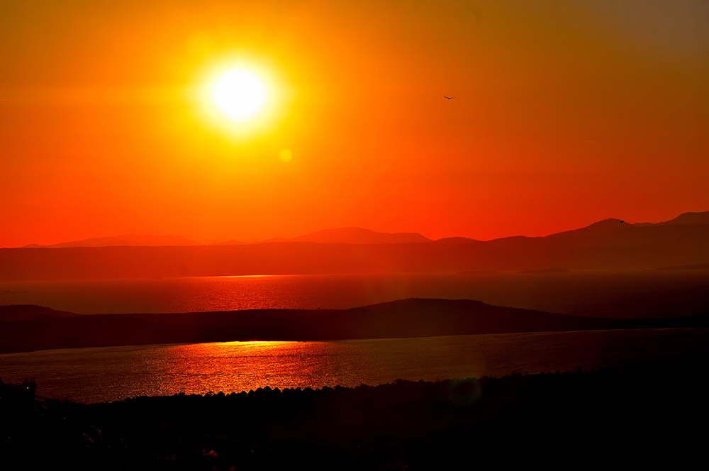Sunset view from Devil_s Table ( Seytan Sofrasi ), Ayvalik, Balikesir, Turkey