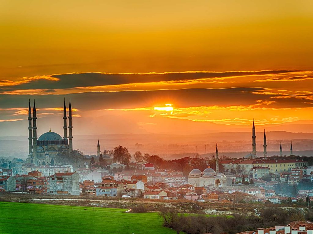 Selimiye Mosque on sunset