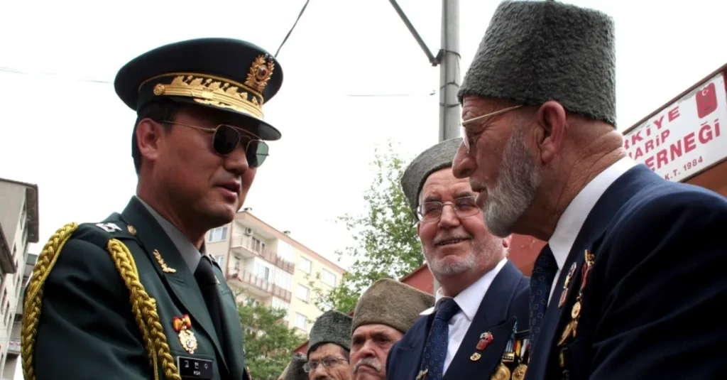 Korean War veterans meeting with Korean official