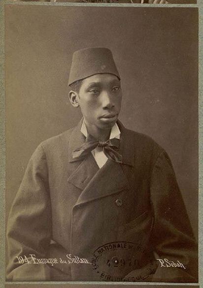 A photograph of a "harem agha" taken in 1870.