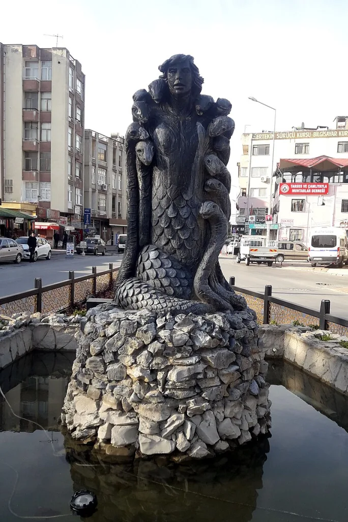 The statue of Şahmeran in Tarsus.