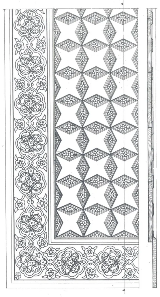 The Seyregâh and its ceiling... From the book “Old Ankara Houses”, published in 1946 by Mahmut Akok and Ahmet Gökoğlu through the History and Museum Branch of the Ankara People's House, and printed by the Turkish Historical Society.