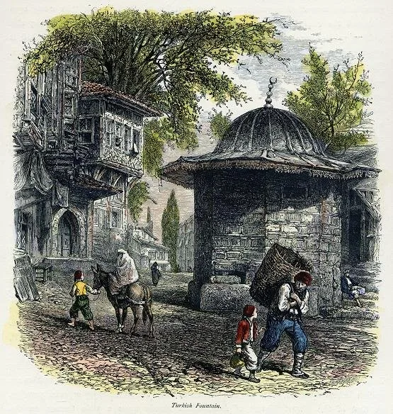 19th-century Ottoman fountain engraving – Around today's Üsküdar
